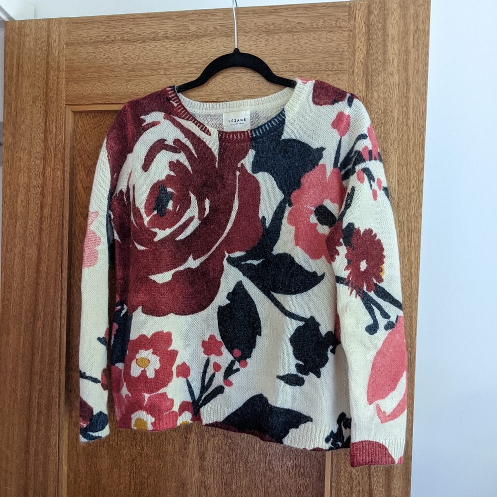 Sezane Floral Sweater